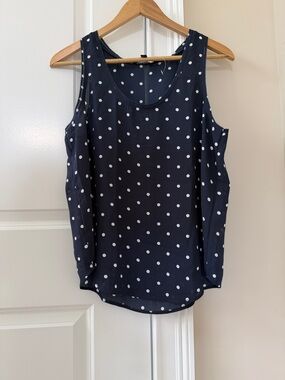 Banana Republic Navy Polka Dot Sleeveless Top